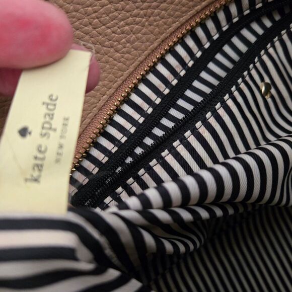 Kate Spade Pebbled Brown Sugar Tote Bag 100% Cow Leather - Picture 5 of 8